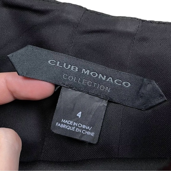 Club Monaco Collection Wool Genuine Calf Hair Leather Lana Skirt Burgundy Size 4 - Picture 6 of 8